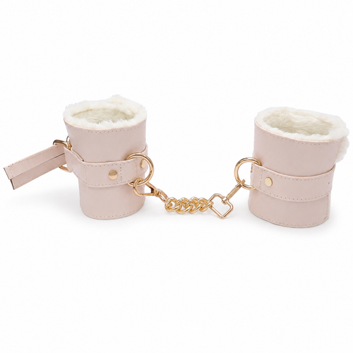 Luxury Faux Leather Wrist Cuffs with Chain – Adjustable Restraint Set