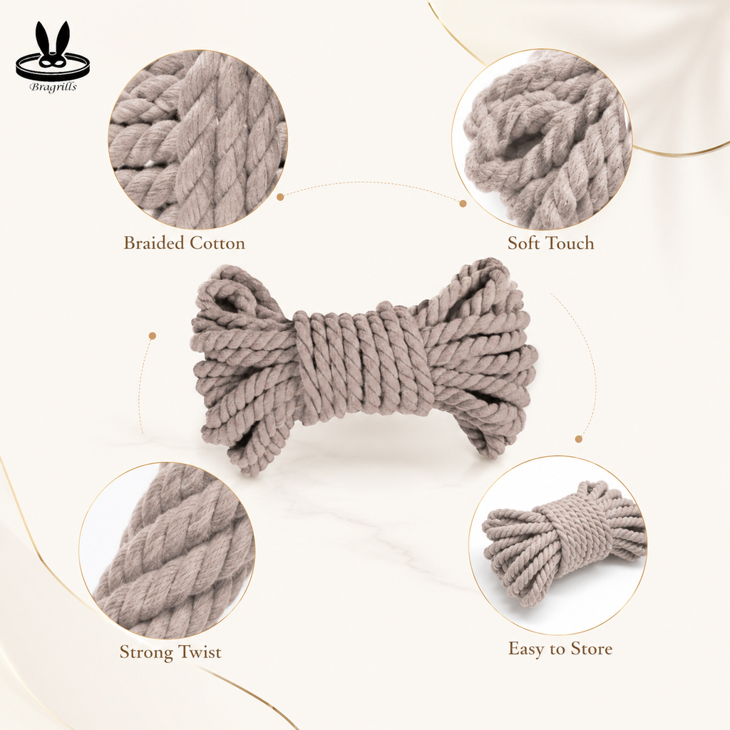 Premium Cotton Bondage Rope – Soft Multi-Purpose Restraint Rope (10 Meter)