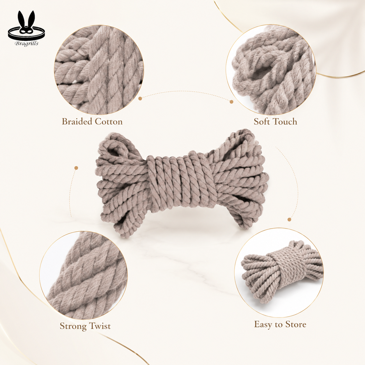 Premium Cotton Bondage Rope – Soft Multi-Purpose Restraint Rope (10 Meter)