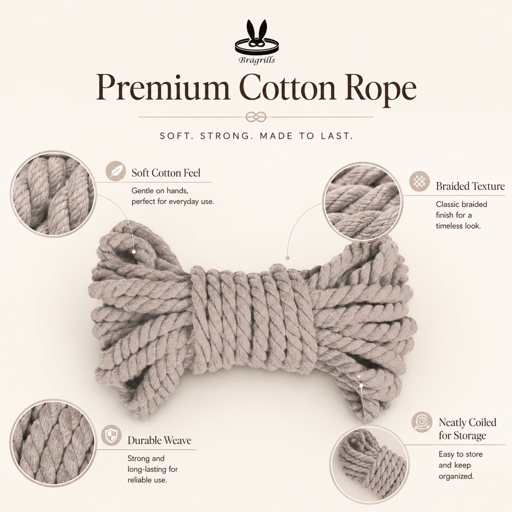 Premium Cotton Bondage Rope – Soft Multi-Purpose Restraint Rope (10 Meter)