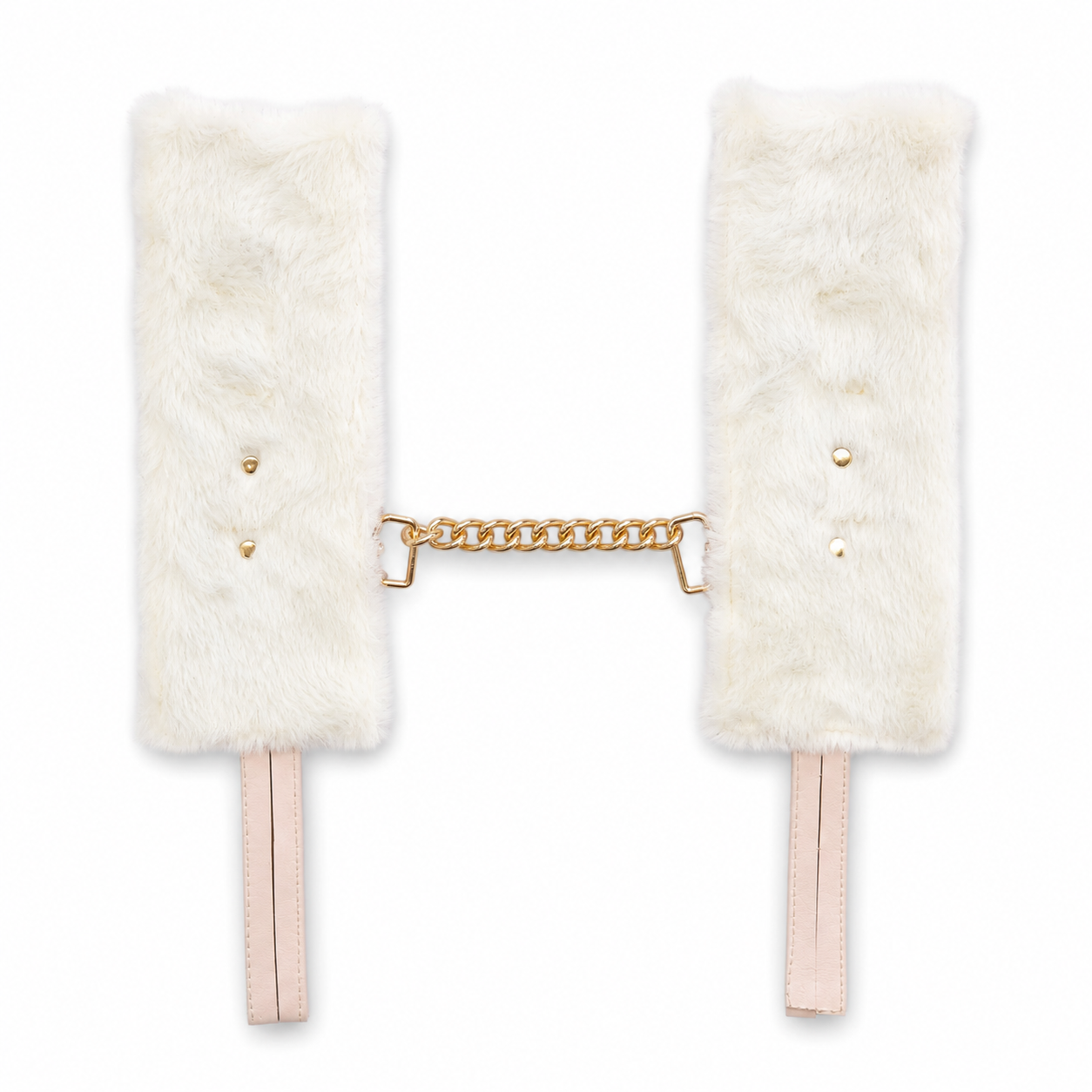 Luxe Plush Wrist Cuffs with Gold Chain – Premium Adjustable Restraint Set