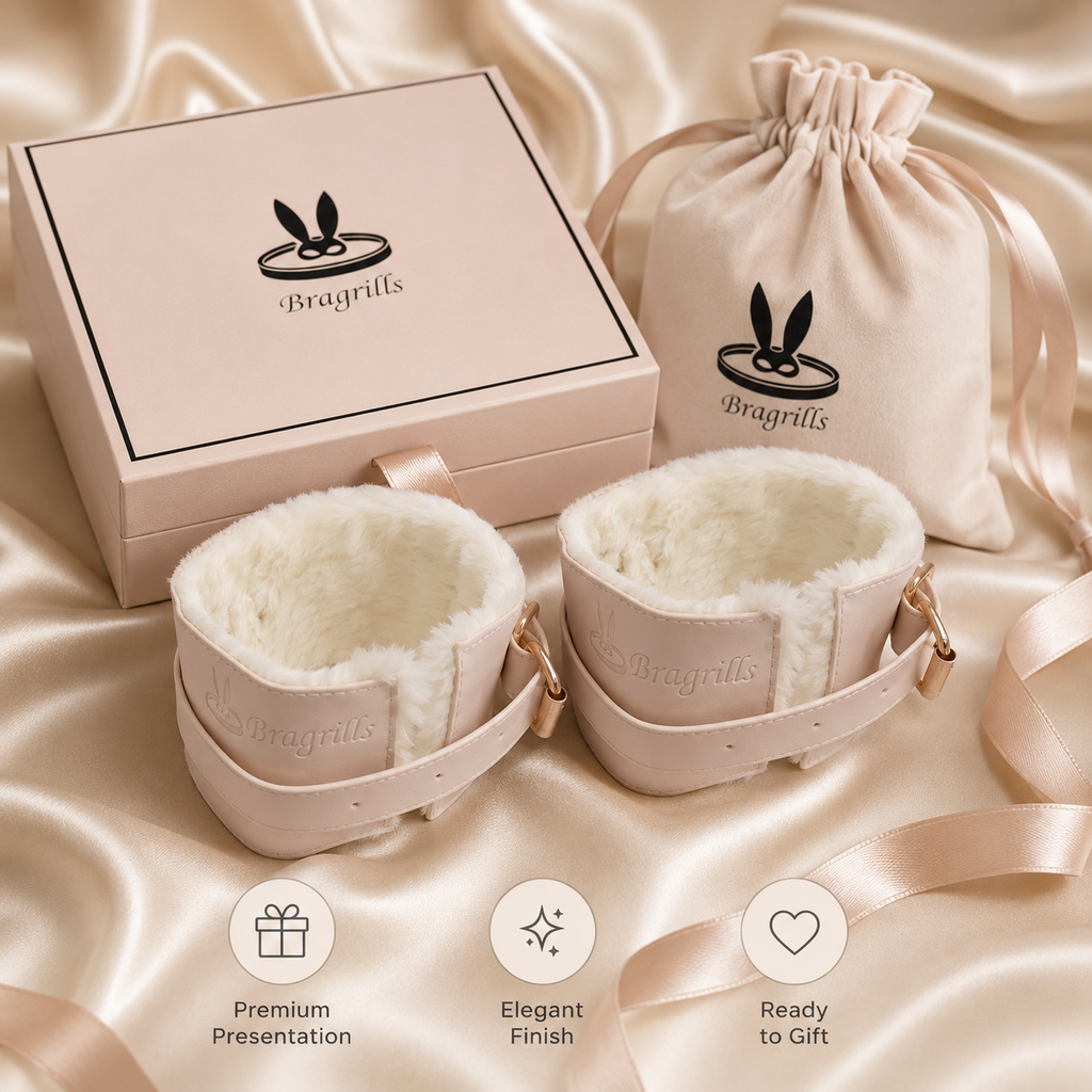 Luxury Plush-Lined Ankle Cuffs – Adjustable Comfort Restraint Set