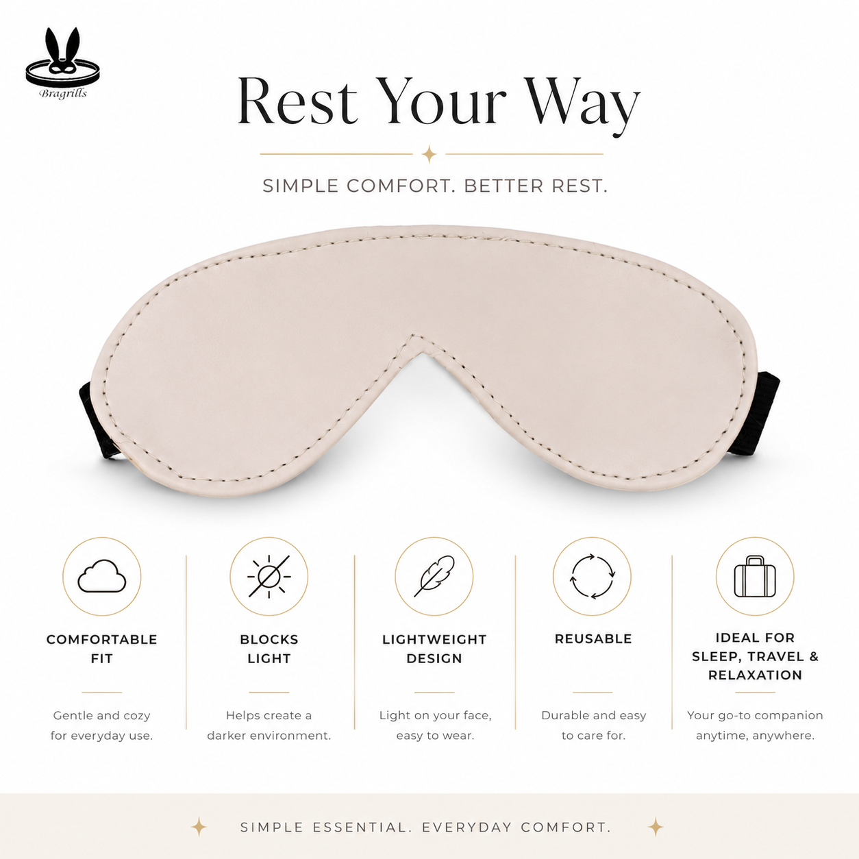 Luxury Padded Blindfold – Adjustable Sensory Sleep & Relaxation Mask