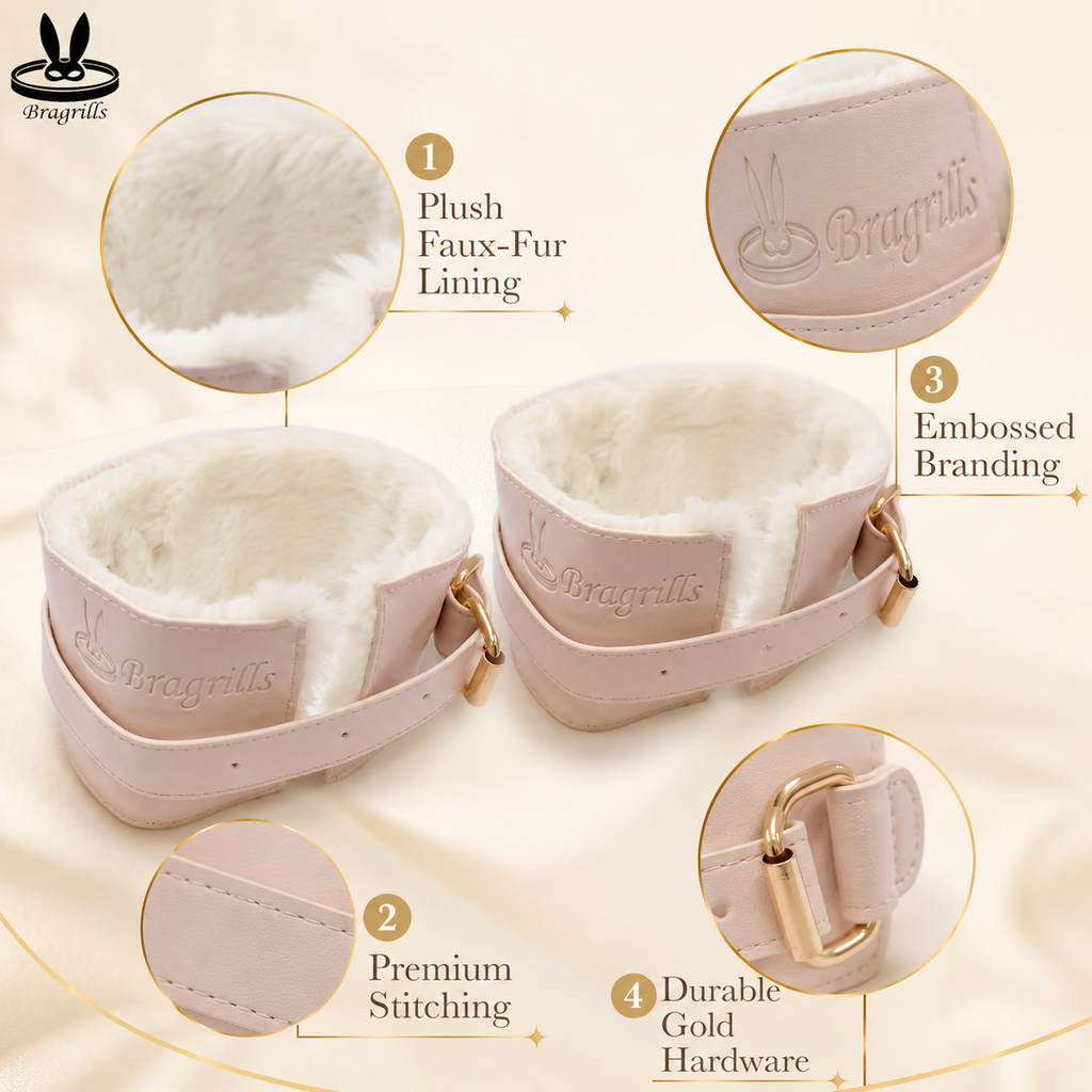 Luxury Plush-Lined Ankle Cuffs – Adjustable Comfort Restraint Set
