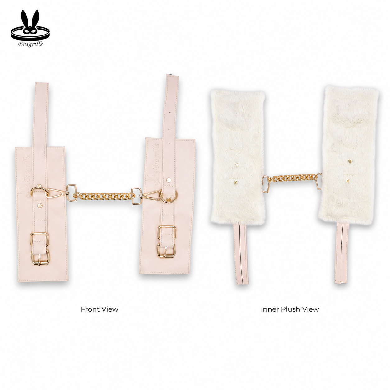 Luxe Plush Wrist Cuffs with Gold Chain – Premium Adjustable Restraint Set