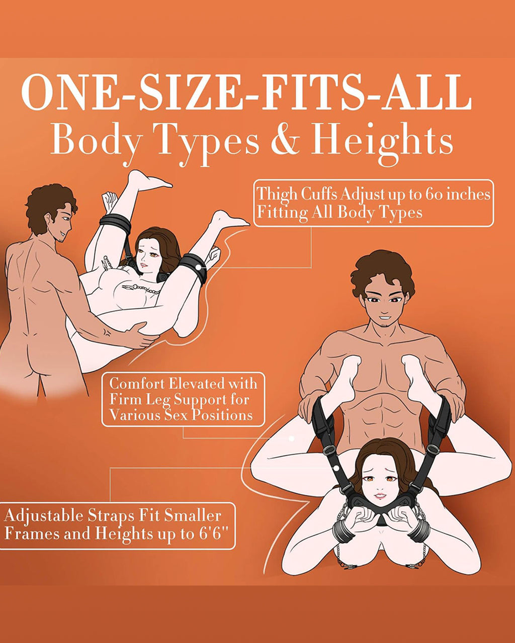 Premium Sex Sling with Adjustable Wrist & Ankle Cuffs