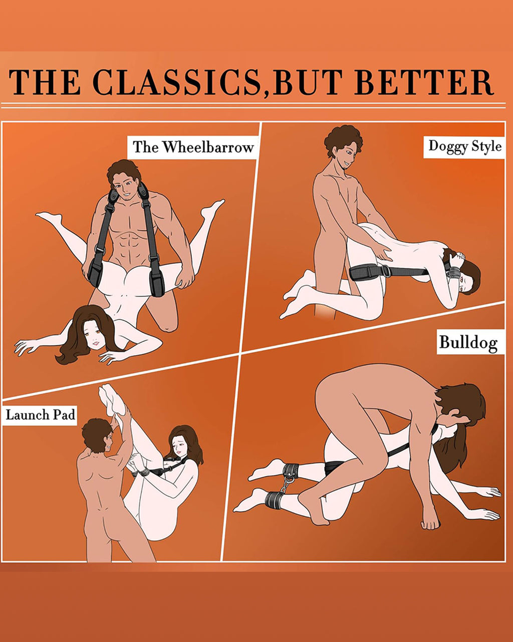 Premium Sex Sling with Adjustable Wrist & Ankle Cuffs