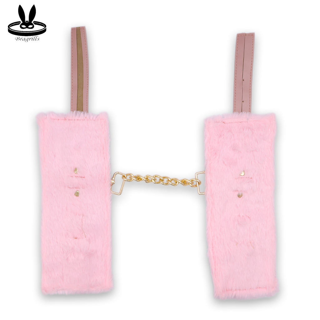 Luxe Plush Wrist Cuffs with Gold Chain – Premium Adjustable Restraint Set