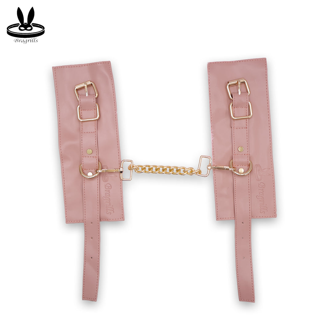 Luxe Plush Wrist Cuffs with Gold Chain – Premium Adjustable Restraint Set