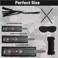 7-Piece Couples Intimacy Accessory Kit – Blindfold, Wrist & Ankle Restraints, Rope, Cross Strap & Tickler Set (Black)