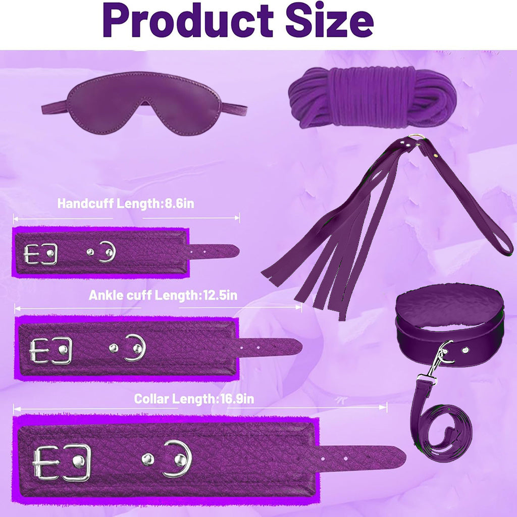 Luxury Purple Soft Restraint Kit – 7 Piece Beginner Bondage Set